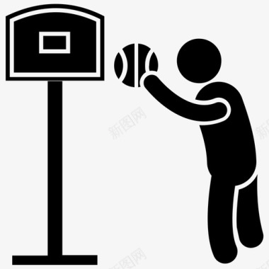 篮球球类比赛篮球球门图标图标