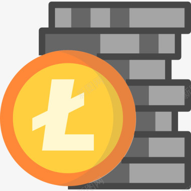 Litecoin加密货币6扁平图标图标