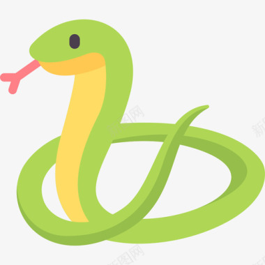 蛇动物和自然扁平图标图标