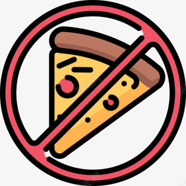 披萨健身58线性颜色图标图标