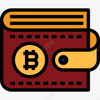 钱包比特币18线性颜色图标图标