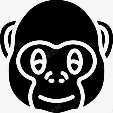 猴子动物39填充图标图标