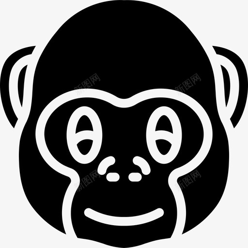 猴子动物39填充图标svg_新图网 https://ixintu.com 动物39 填充 猴子