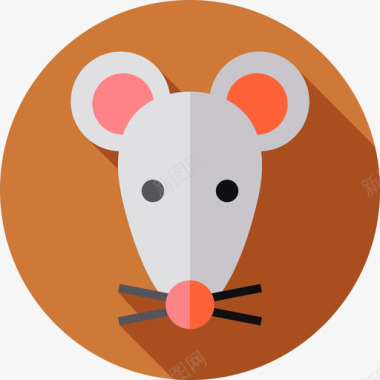 老鼠野生动物18扁平图标图标