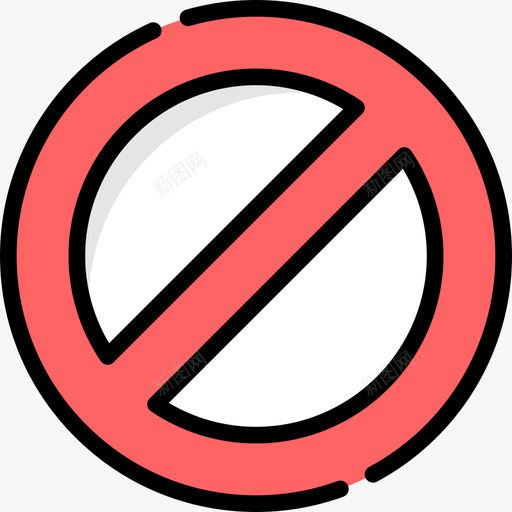 禁止电子和网络元素收集2线颜色图标svg_新图网 https://ixintu.com 电子和网络元素收集2 禁止 线颜色