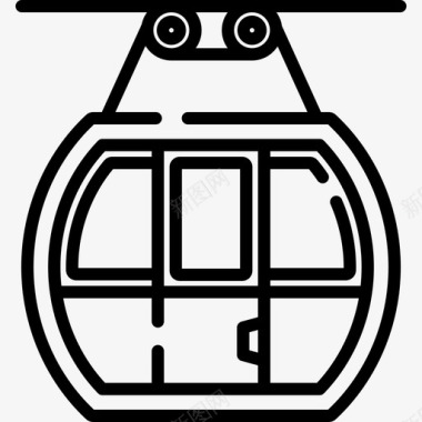 缆车冬季22直线图标图标