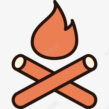 篝火伐木工人3线性颜色图标图标