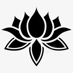 标识莲花莲花睡莲莲花雕图标高清图片