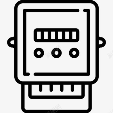 电表电工工具和元件3线性图标图标