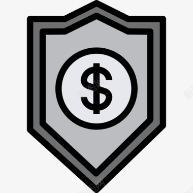盾牌财务6线性颜色图标图标