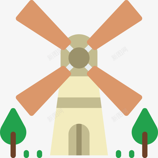 风车39号楼平房图标svg_新图网 https://ixintu.com 39号楼 平房 风车