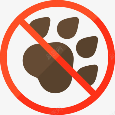 禁止携带宠物信号和禁令3扁平图标图标
