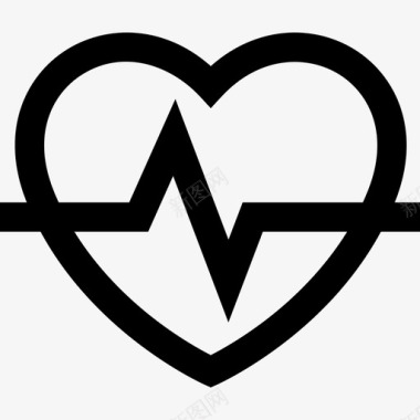 心电图健康生活方式5线性图标图标