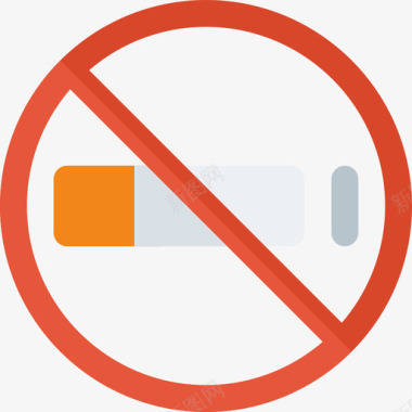 无烟健康生活方式4平淡图标图标