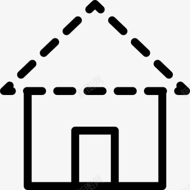 住宅建筑7线性图标图标