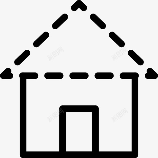 住宅建筑7线性图标svg_新图网 https://ixintu.com 住宅 建筑7 线性