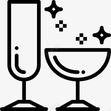 酒杯42号餐厅直线型图标图标