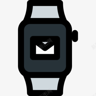 智能手表iphone线性颜色图标图标