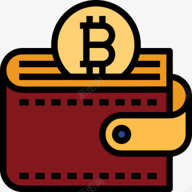 钱包比特币18线性颜色图标图标