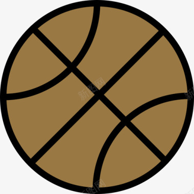 篮球户外活动9线颜色图标图标