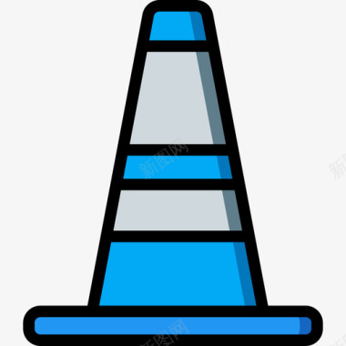 圆锥健康安全线性颜色图标图标