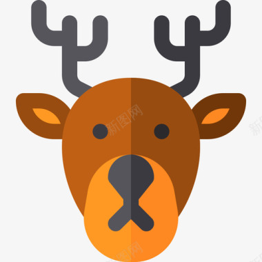 鹿自然35平坦图标图标