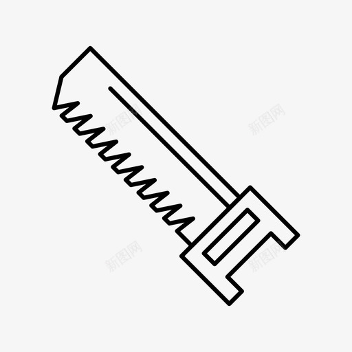 手锯刀片结构图标svg_新图网 https://ixintu.com 刀片 切割 工作 手锯 线条图标 结构