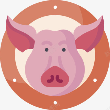 猪肉烤肉17扁平图标图标