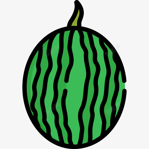 西瓜水果蔬菜7种图标svg_新图网 https://ixintu.com 水果 线形颜色 蔬菜7种 西瓜