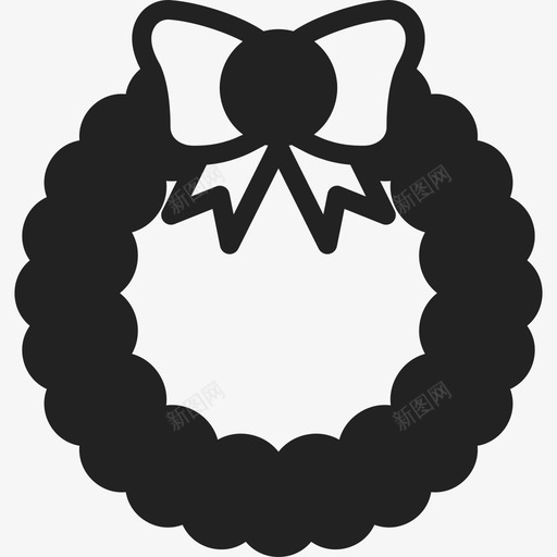 圣诞花环装饰快乐图标svg_新图网 https://ixintu.com 圣诞花环 快乐 装饰