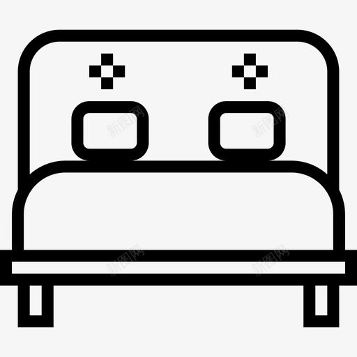 双人床家用家具6件直线型图标svg_新图网 https://ixintu.com 双人床 家用家具6件 直线型