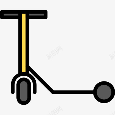 踏板车户外活动9线性颜色图标图标