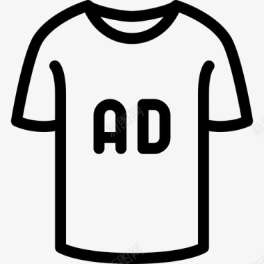 T恤营销和广告9直线型图标图标