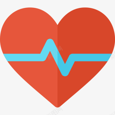 心电图健康生活方式4平坦图标图标