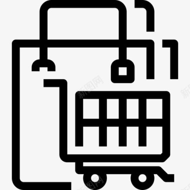 购物袋购物和电子商务5线性图标图标