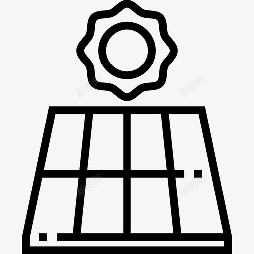 太阳能电池板3户线性图标svg_新图网 https://ixintu.com 3户 太阳能电池板 线性