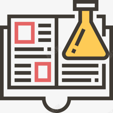 科学书籍生物化学2黄影图标图标