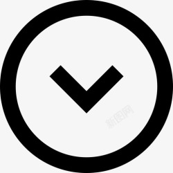 汉仪中圆简圆形V形底V形箭头V形底图标高清图片