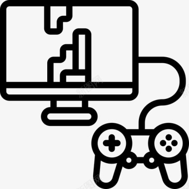 电子游戏游戏开发2线性图标图标