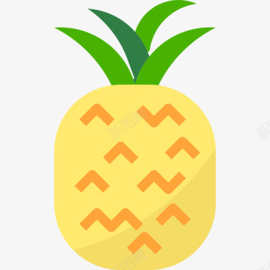 菠萝水果和蔬菜10平的图标图标