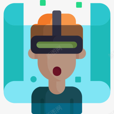 虚拟现实未来技术7平面图标图标