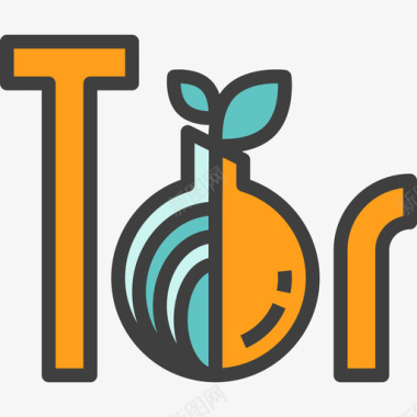 Tor加密货币区块链2线性颜色图标图标