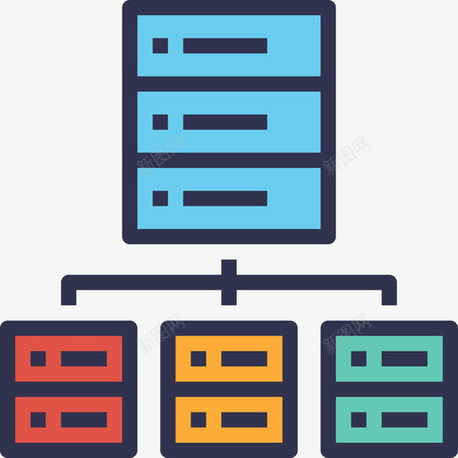 服务器业务管理9线性颜色图标svg_新图网 https://ixintu.com 业务管理9 服务器 线性颜色
