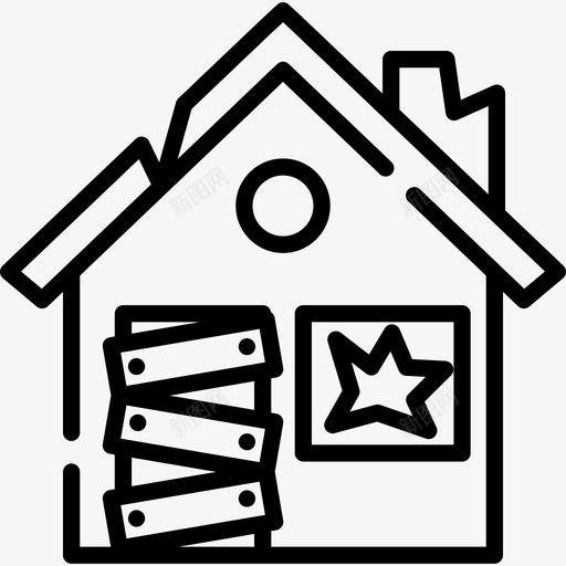 房子旅行地点表情符号线性图标svg_新图网 https://ixintu.com 房子 旅行地点表情符号 线性