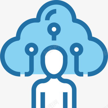 云网络和数据库4蓝色图标图标