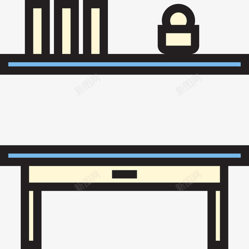 客厅家俱5件线性颜色图标svg_新图网 https://ixintu.com 客厅 家俱5件 线性颜色