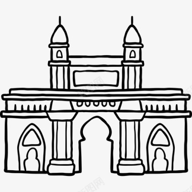 印度之门世界纪念碑2黑色图标图标