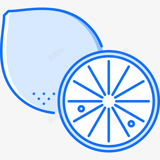 柠檬食物82蓝色图标svg_新图网 https://ixintu.com 柠檬 蓝色 食物82