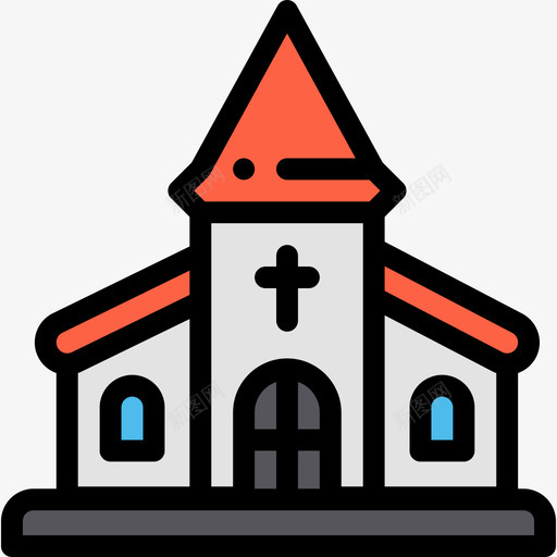 教堂城市25线性颜色图标svg_新图网 https://ixintu.com 城市25 教堂 线性颜色