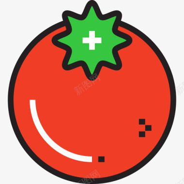 番茄健康食品10原色图标图标